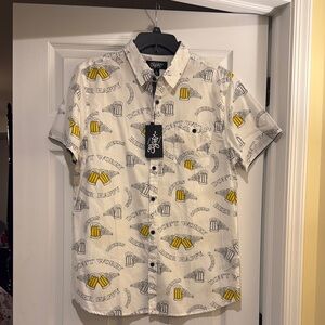 Eighty Eight Brand button up  with Beer Print shirt size large